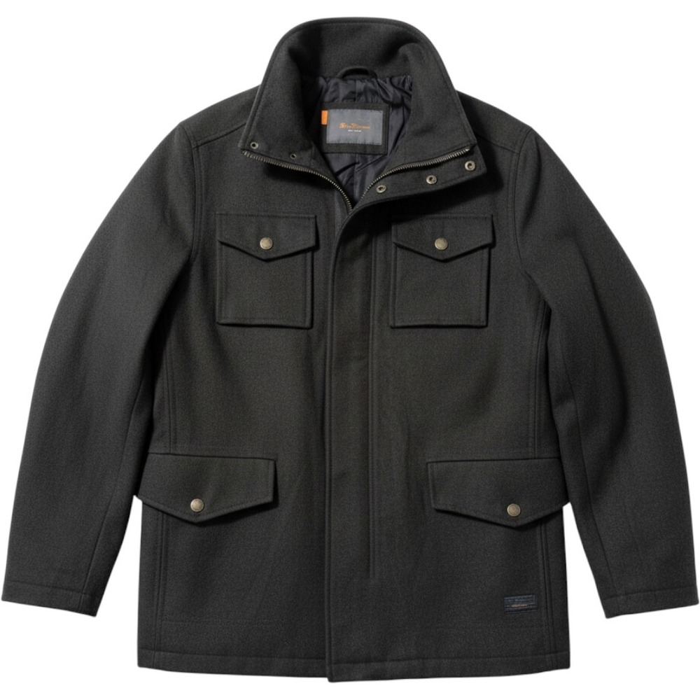 Ben Sherman Field Jacket Large Olive Green Wool Blend Utility Military Mod